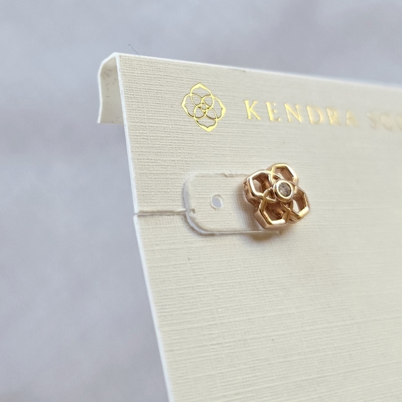 NWOT Kendra Scott Rue Rose Gold Stud Earrings - Picture 5 of 6